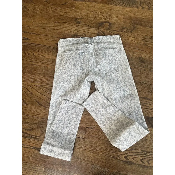 Current Elliott Y2k Bleached Lace Print Jeans Size 27 Gray and White 1194 - Picture 11 of 11